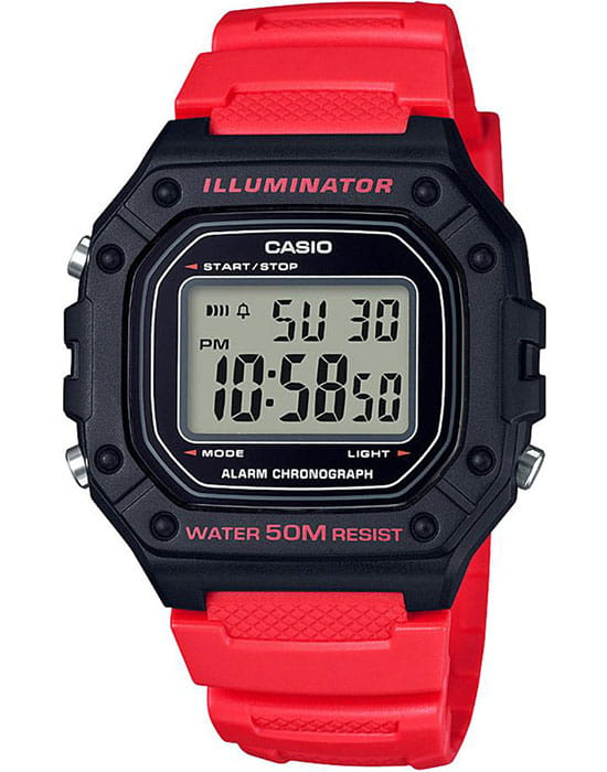 Casio Casio Collection W-218H-4B  W-218H-4BVEF кварцевые мужские часы  циферблат, браслет пластик — вид спереди