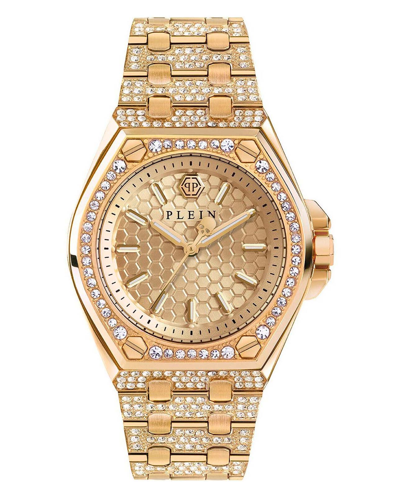 Philipp Plein Philipp Plein Extreme Lady PWJAA0822  PWJAA0822 кварцевые женские часы золотой циферблат, браслет нержавеющая сталь с ip-покрытием — вид спереди