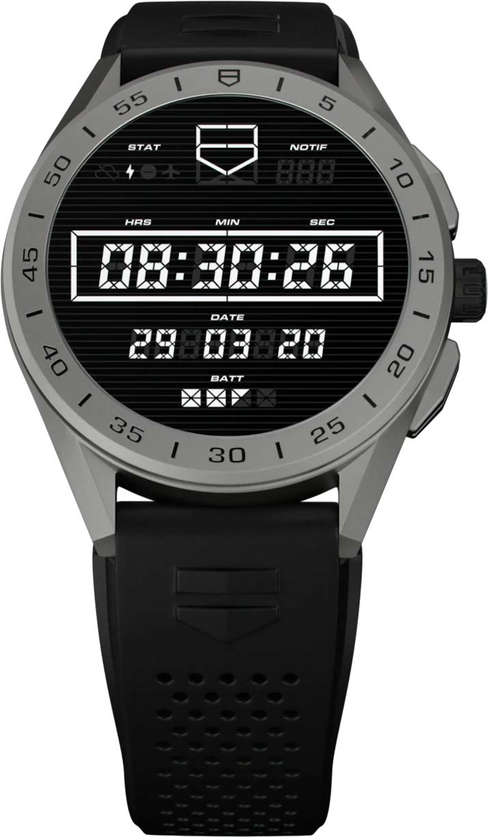 TAG Heuer TAG Heuer Connected Calibre E3 - 45 mm SBG8A81.BT6222 электронные мужские часы часы крупный план черный циферблата