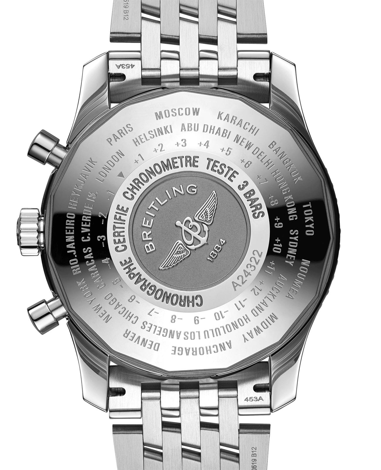 Оригинальные часы Breitling Breitling Navitimer Chronograph GMT 46 A24322121C2A1 механические калибр механизма  общий вид