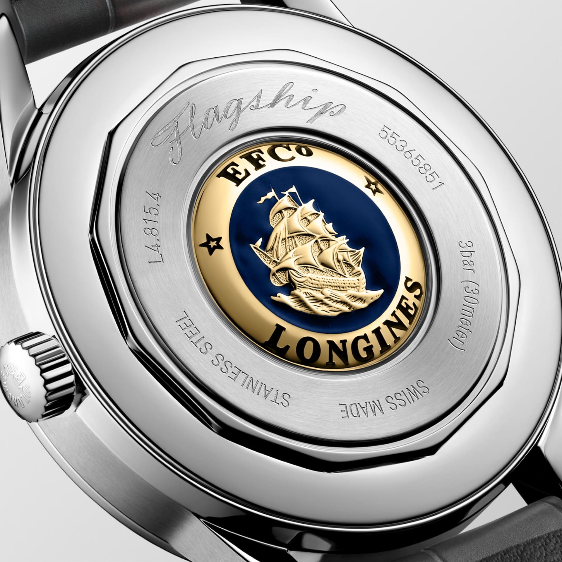 Longines Longines Flagship Heritage L4.815.4.72.2 механические мужские часы часы крупный план серебристый циферблата