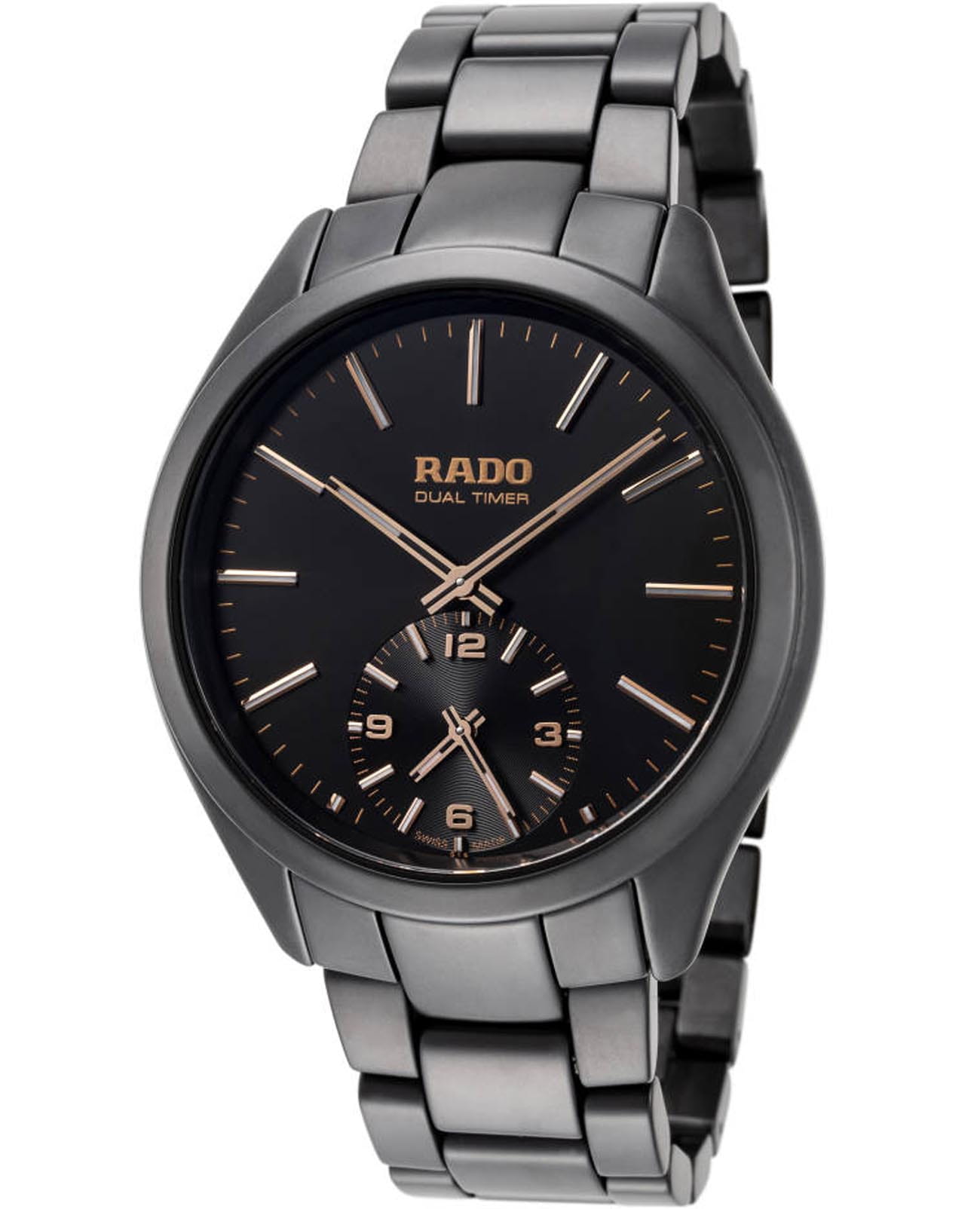 Rado Rado Hyperchrome R32104167 Automatic R32104167 механические мужские часы черный циферблат, браслет высокотехнологичная керамика — вид спереди