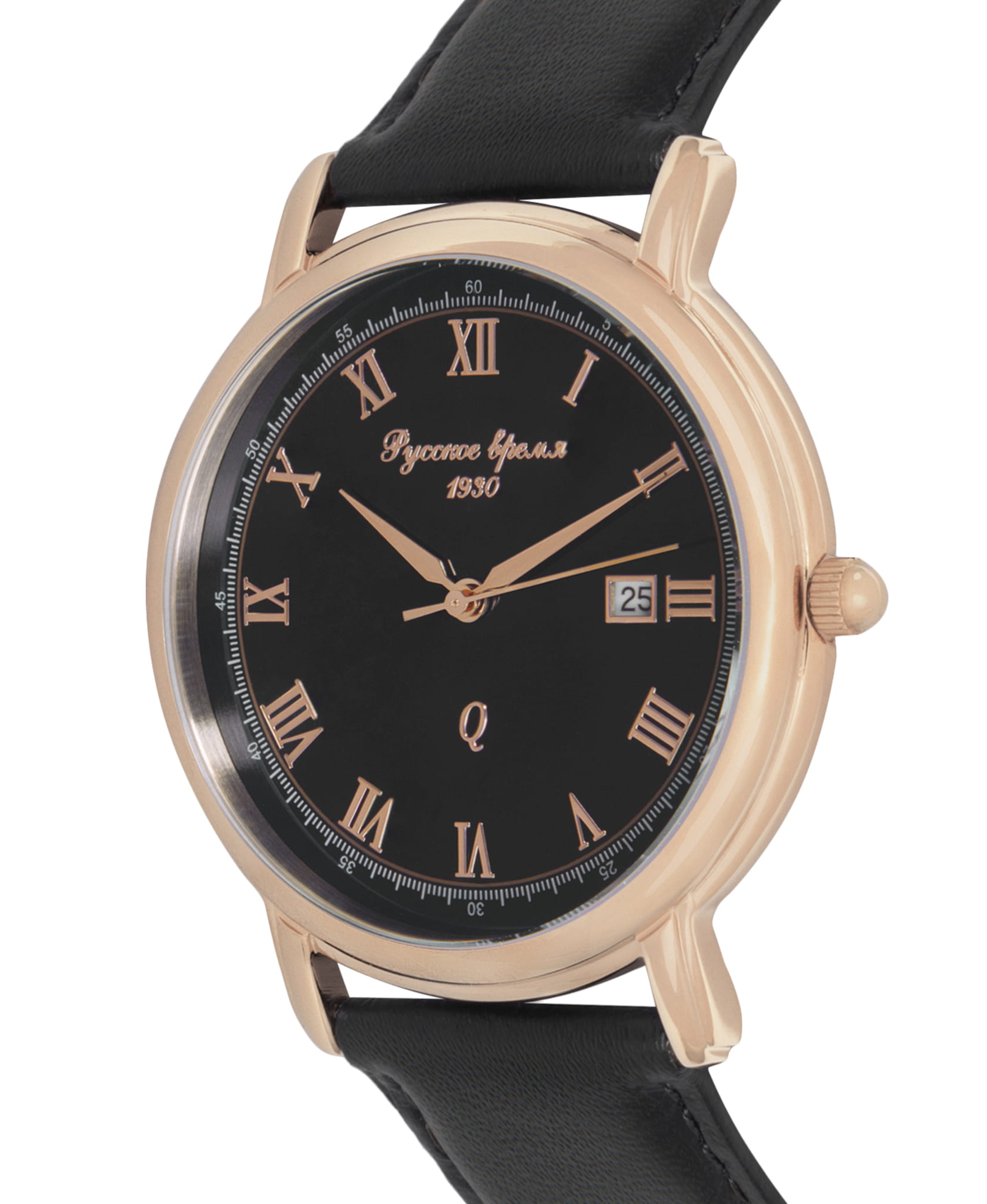 Русское Время Русское Время 1889533 кварцевые мужские часы часы крупный план черный циферблата