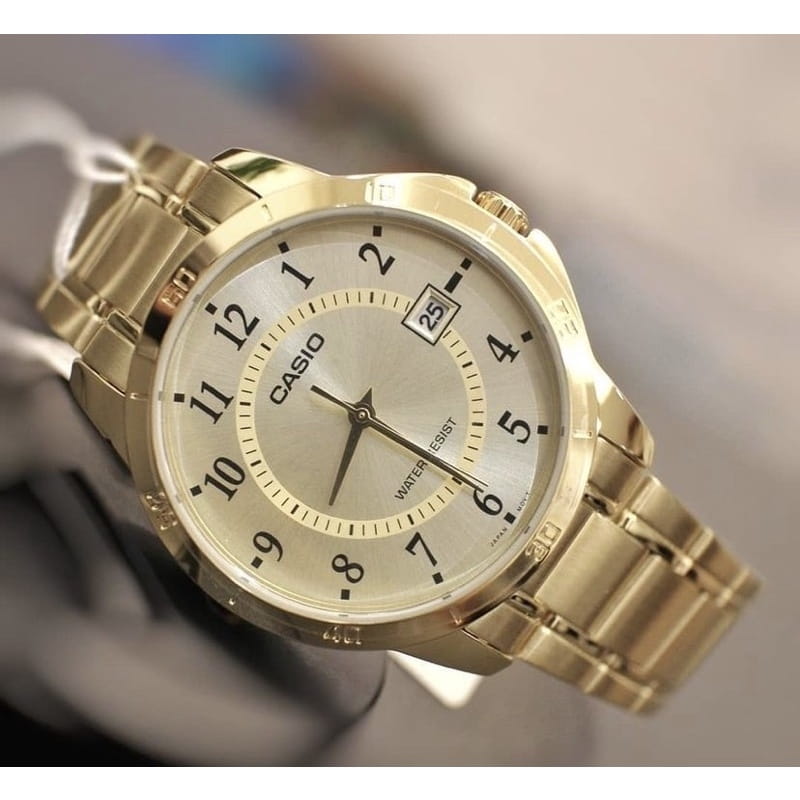 Casio Casio Collection MTP-V004G-9BUDF (MTP-V004G-9B) мужские часы шампань циферблат на запястье