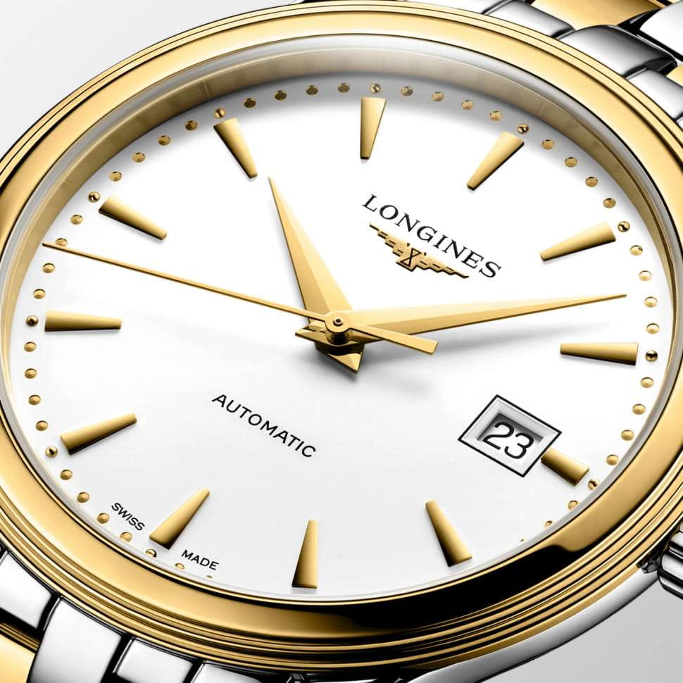 Longines Longines Flagship L4.984.3.20.7, flagship швейцария мужские часы на браслете сталь c pvd покрытием боковой вид
