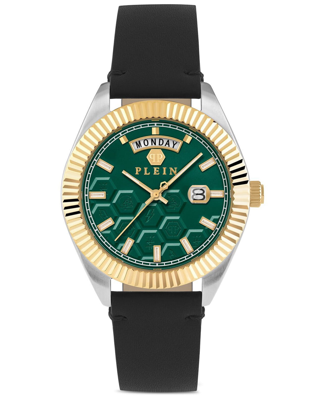 Philipp Plein Philipp Plein Superlative Gent PWPVA0124  PWPVA0124 кварцевые женские часы зеленый циферблат, браслет кожаный — вид спереди