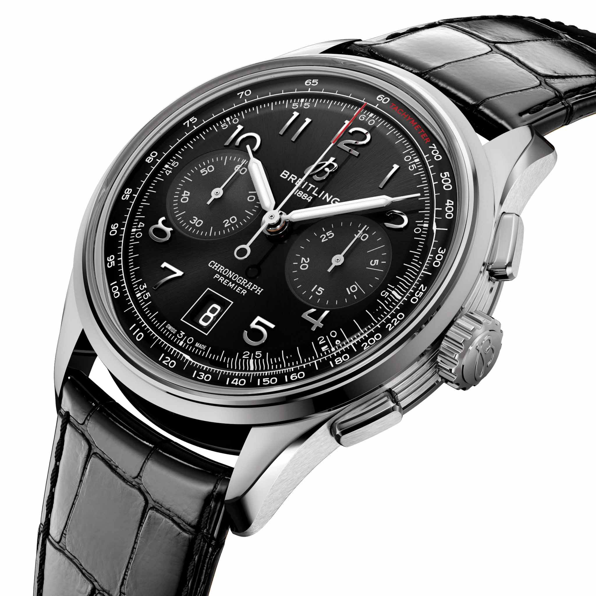 Breitling Breitling Premier B01 Chronograph 42 AB0145221B1P1 механические мужские часы часы крупный план черный циферблата