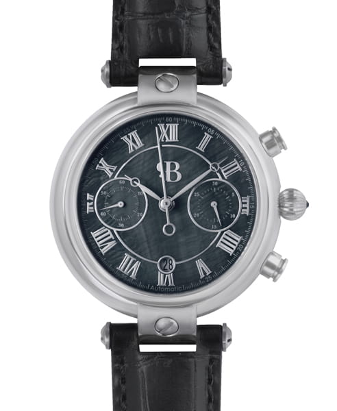 Русское Время Русское Время 4440245  4440245 механические мужские часы серый циферблат, браслет кожаный — вид спереди