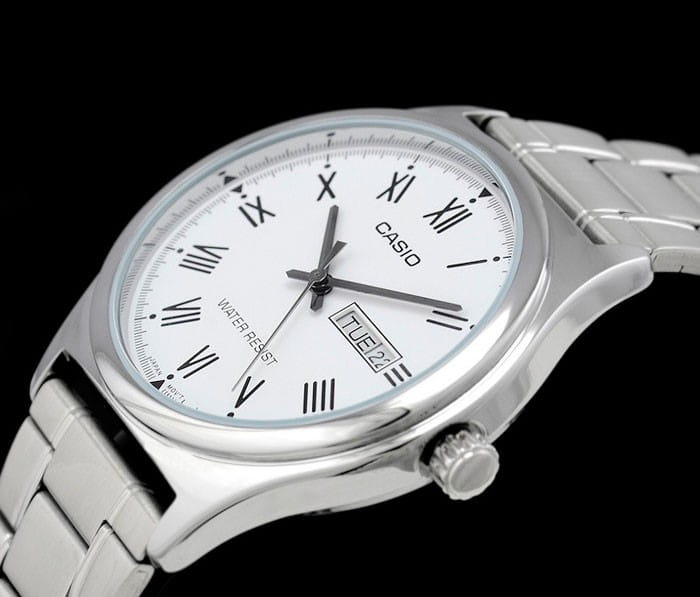 Casio Casio Collection MTP-V006D-7BUDF (MTP-V006D-7B) кварцевые мужские часы часы крупный план белый циферблата