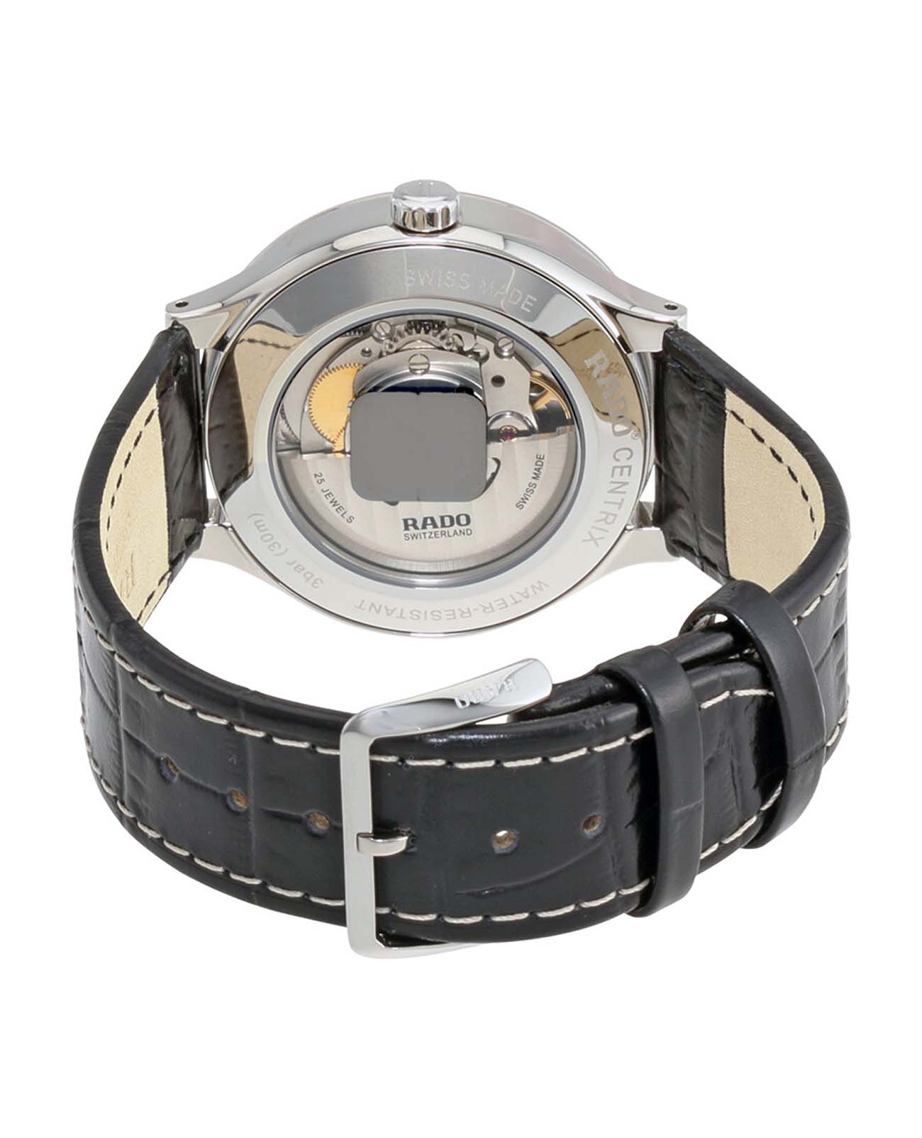 Rado Rado Centrix Automatic R30156105, centrix швейцария мужские часы на браслете кожаный боковой вид