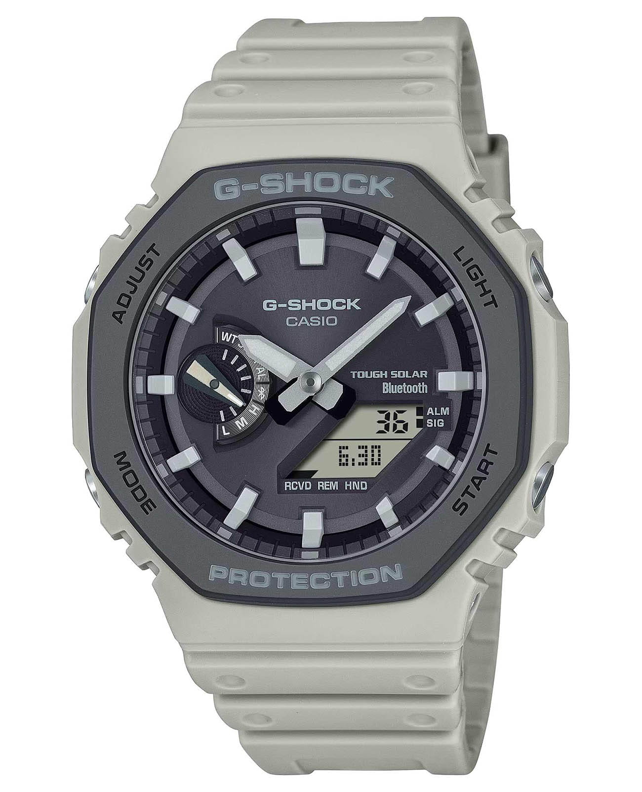 Casio Casio G-Shock GA-B2100LUU-5A GA GA-B2100LUU-5A электронные мужские часы серый циферблат, браслет полимер — вид спереди