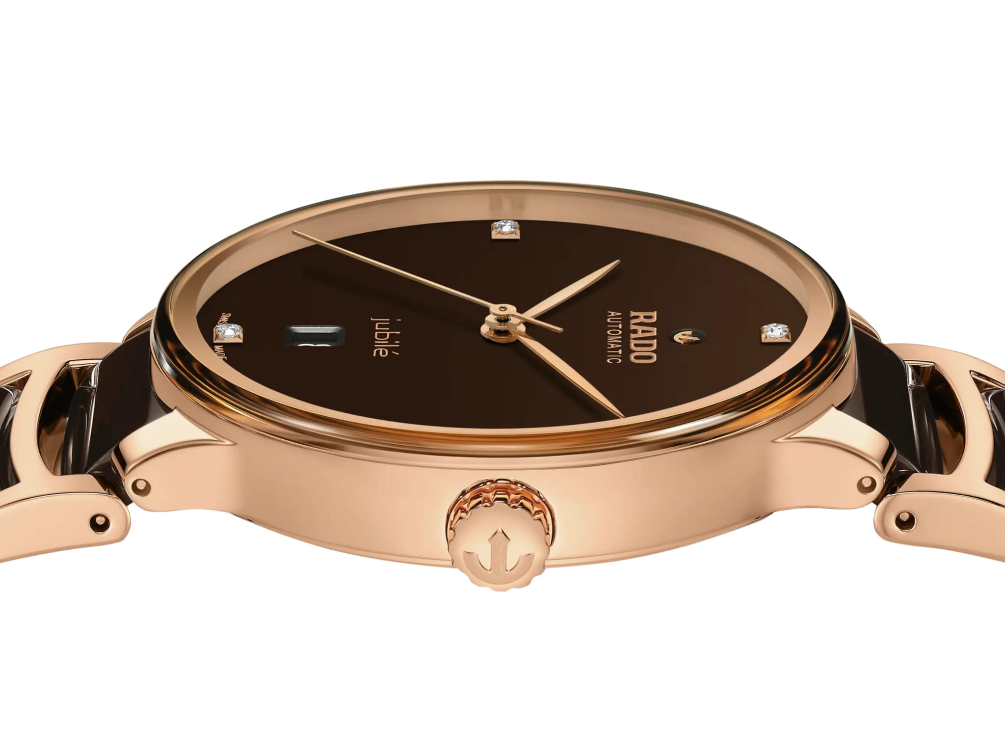 Rado Rado Centrix Automatic R30017712 механические мужские часы часы крупный план коричневый циферблата