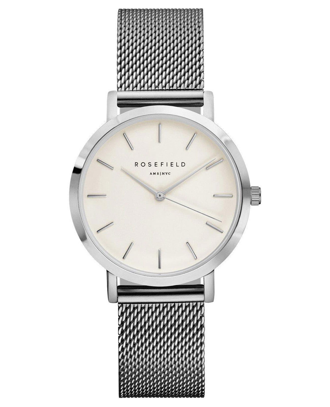 Rosefield Rosefield Tribeca TWS-T52  TWS-T52 кварцевые женские часы белый циферблат, браслет нержавеющая сталь — вид спереди