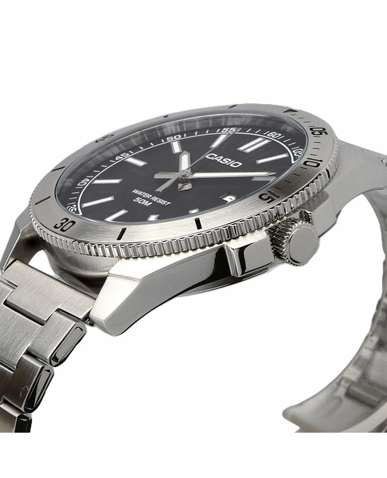 Casio Casio Collection MTP-B155D-1EV, collection япония мужские часы на браслете нержавеющая сталь боковой вид