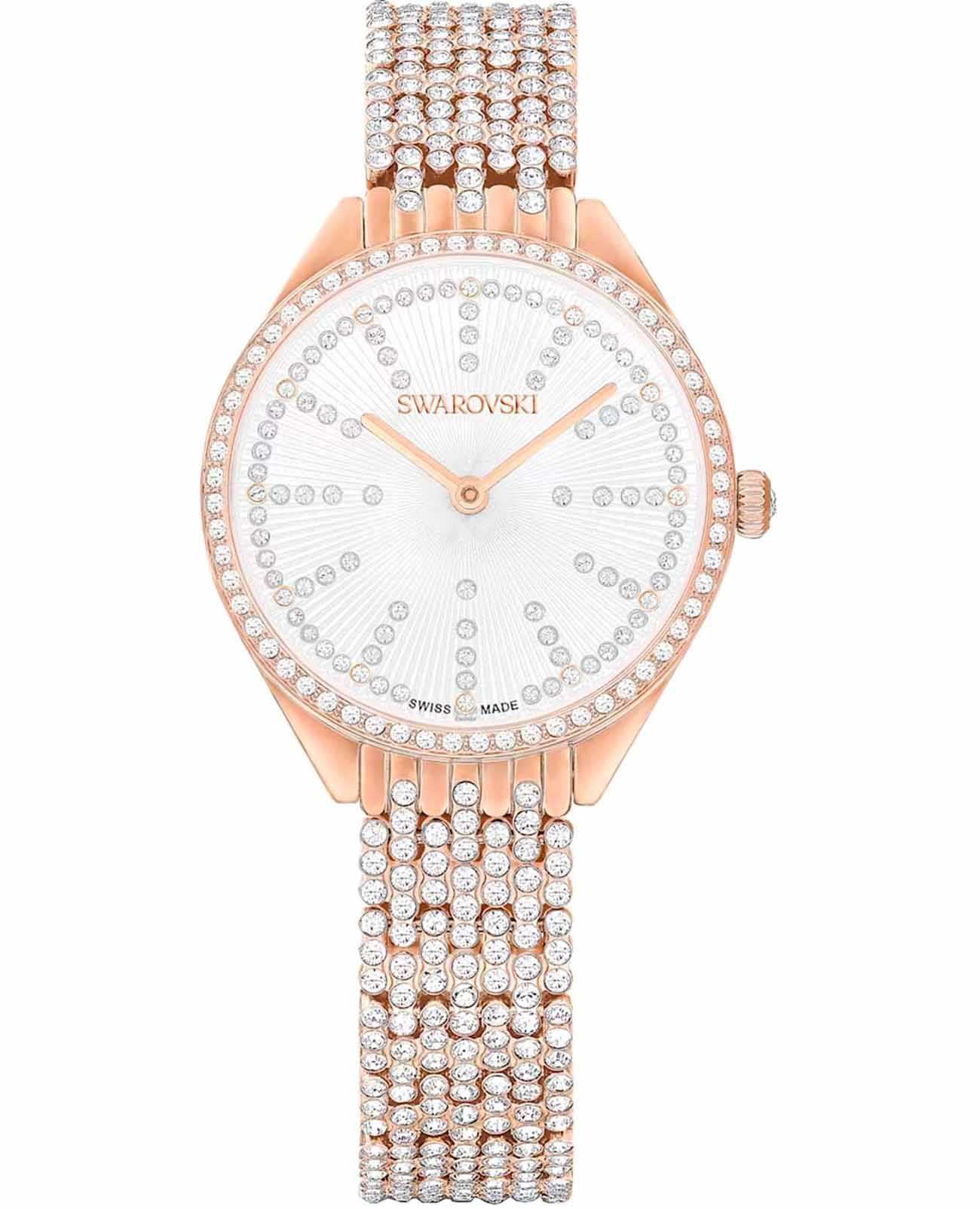 Swarovski Swarovski Attract 5644053  5644053 кварцевые женские часы серебристый циферблат, браслет нержавеющая сталь с pvd-покрытием — вид спереди