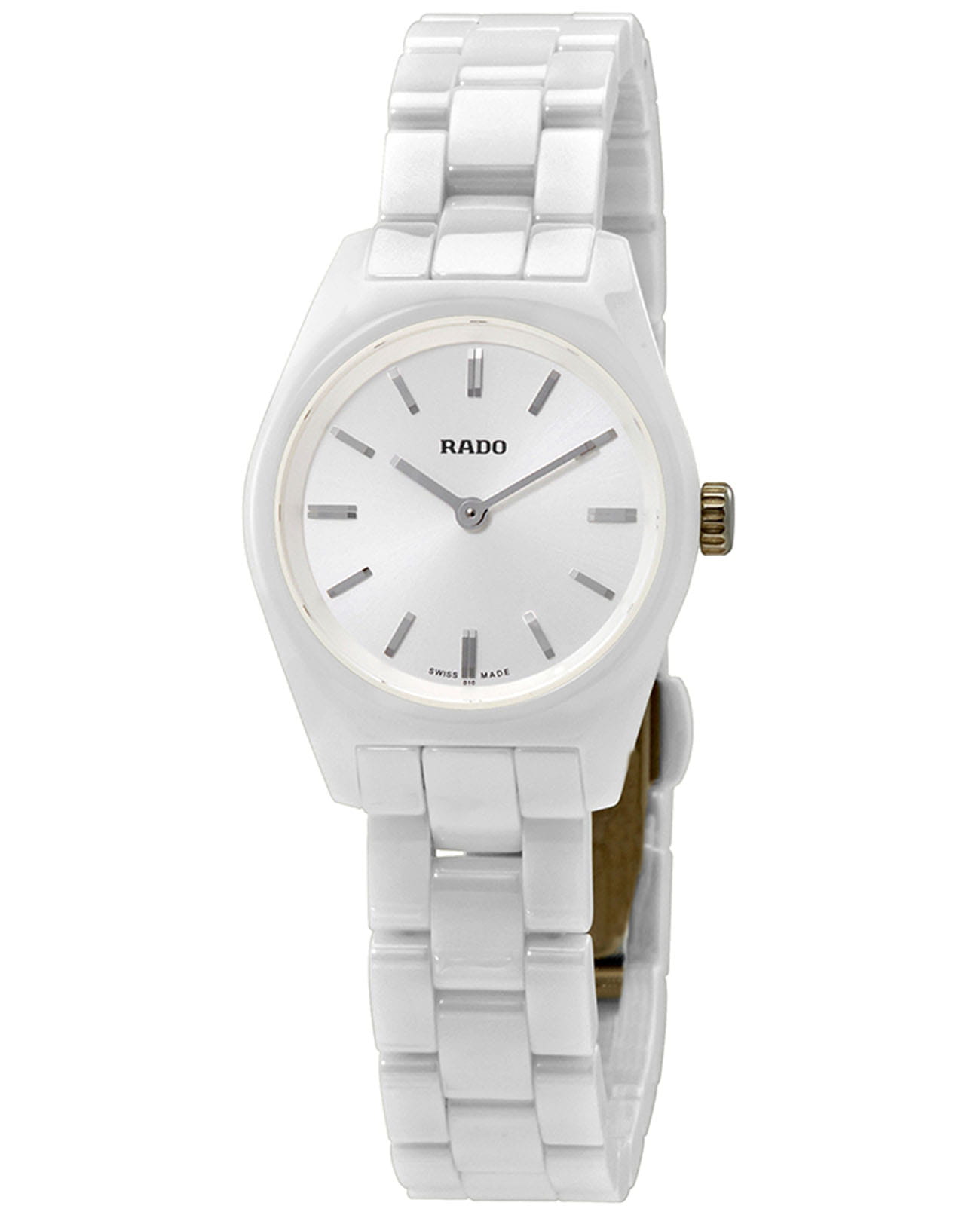 Rado Rado Specchio R31509102  R31509102 кварцевые женские часы белый циферблат, браслет керамика — вид спереди