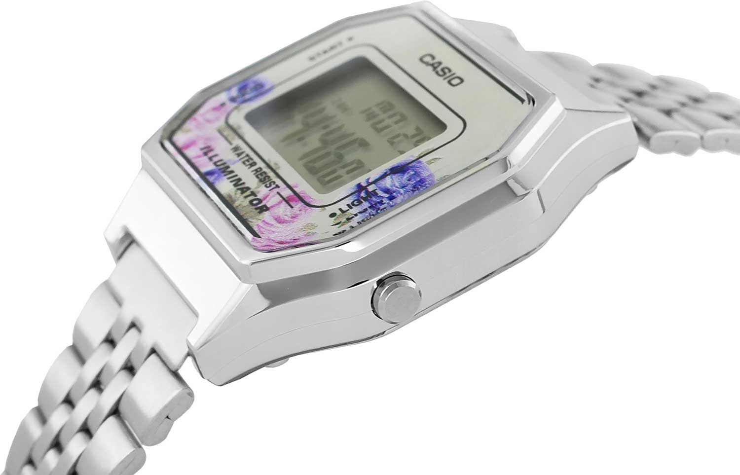 Casio Casio Vintage LA680WA-4CDF (LA680WA-4C), vintage япония женские часы на браслете нержавеющая сталь боковой вид