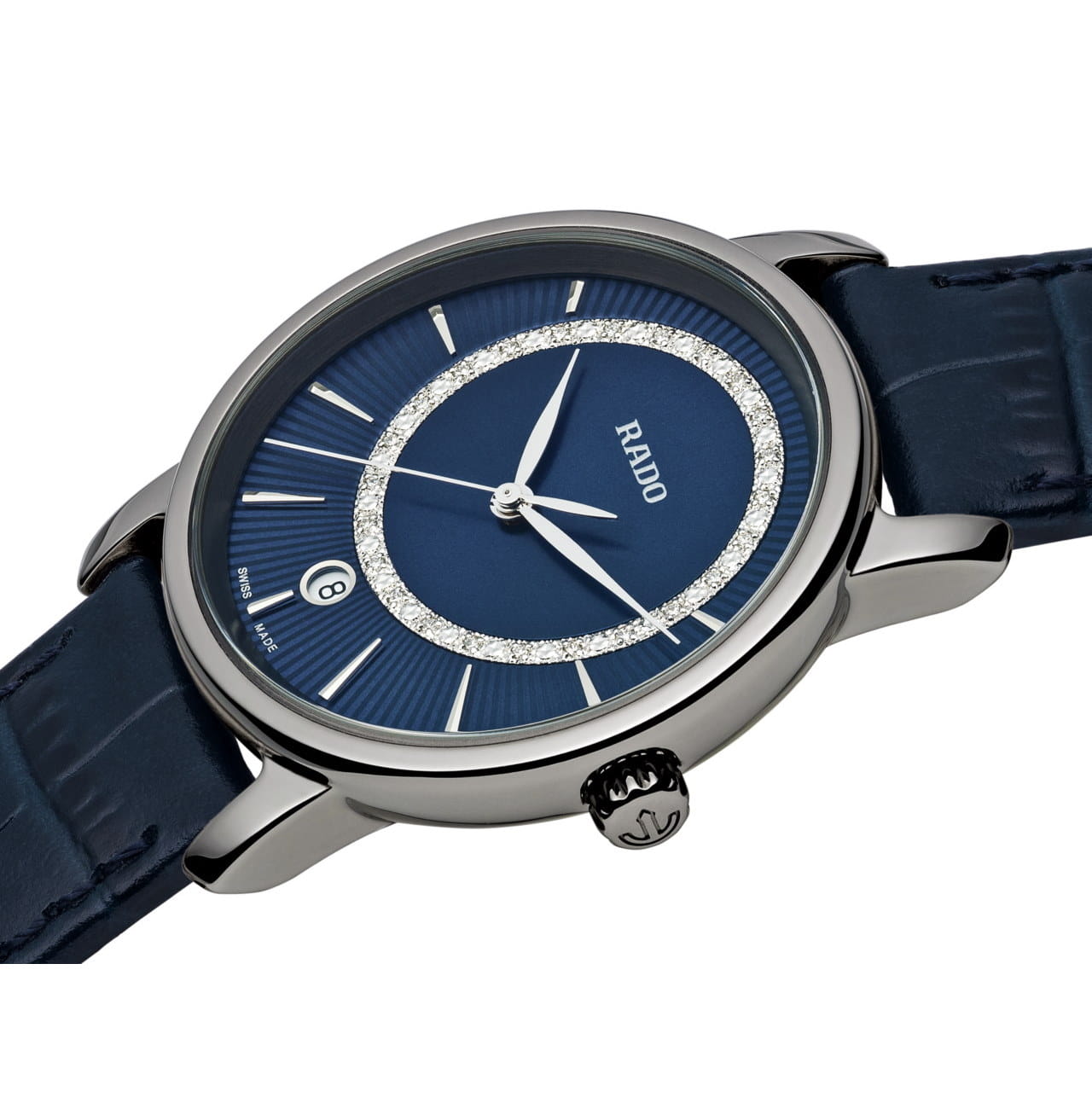 Rado Rado Diamaster Diamonds R14064725, diamaster швейцария женские часы на браслете кожаный боковой вид