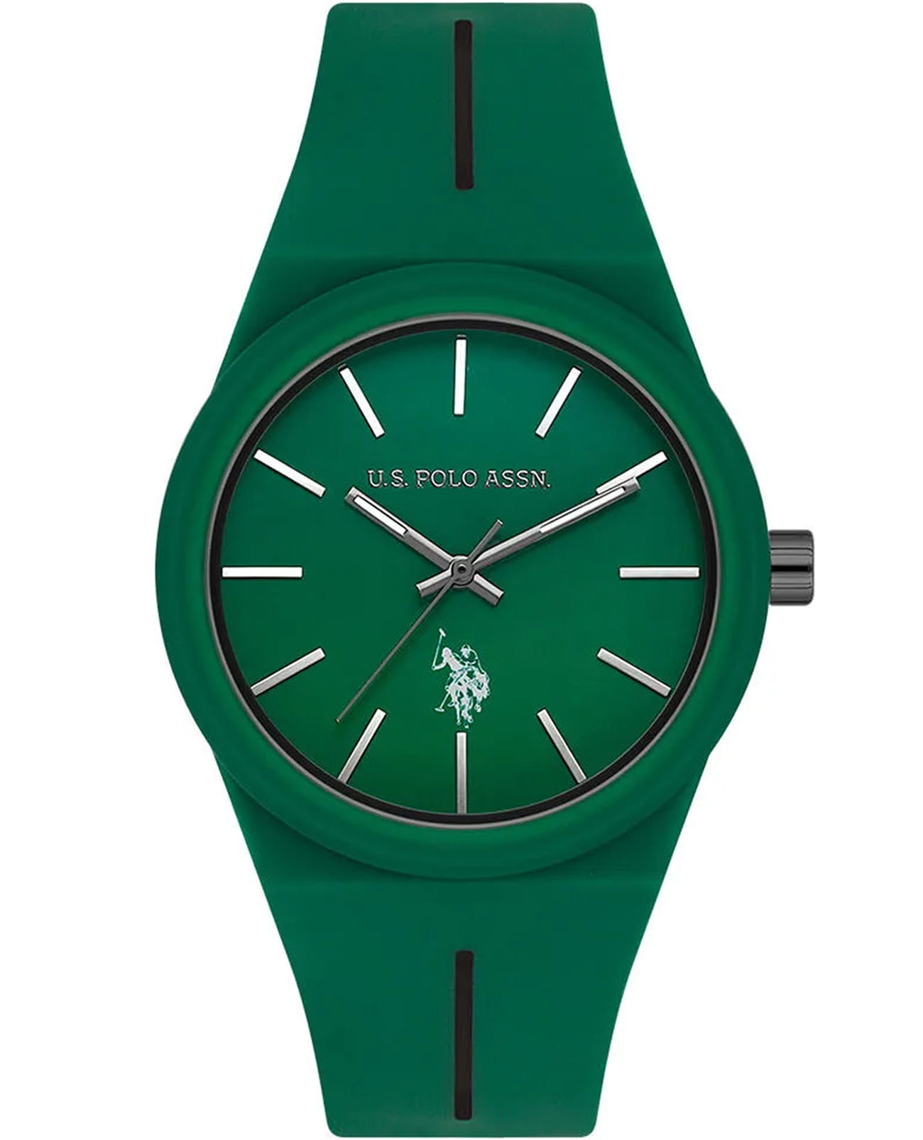 U.S. Polo Assn. U.S. Polo Assn. Yard USPA1110-03  USPA1110-03 кварцевые женские часы зеленый циферблат, браслет силикон — вид спереди