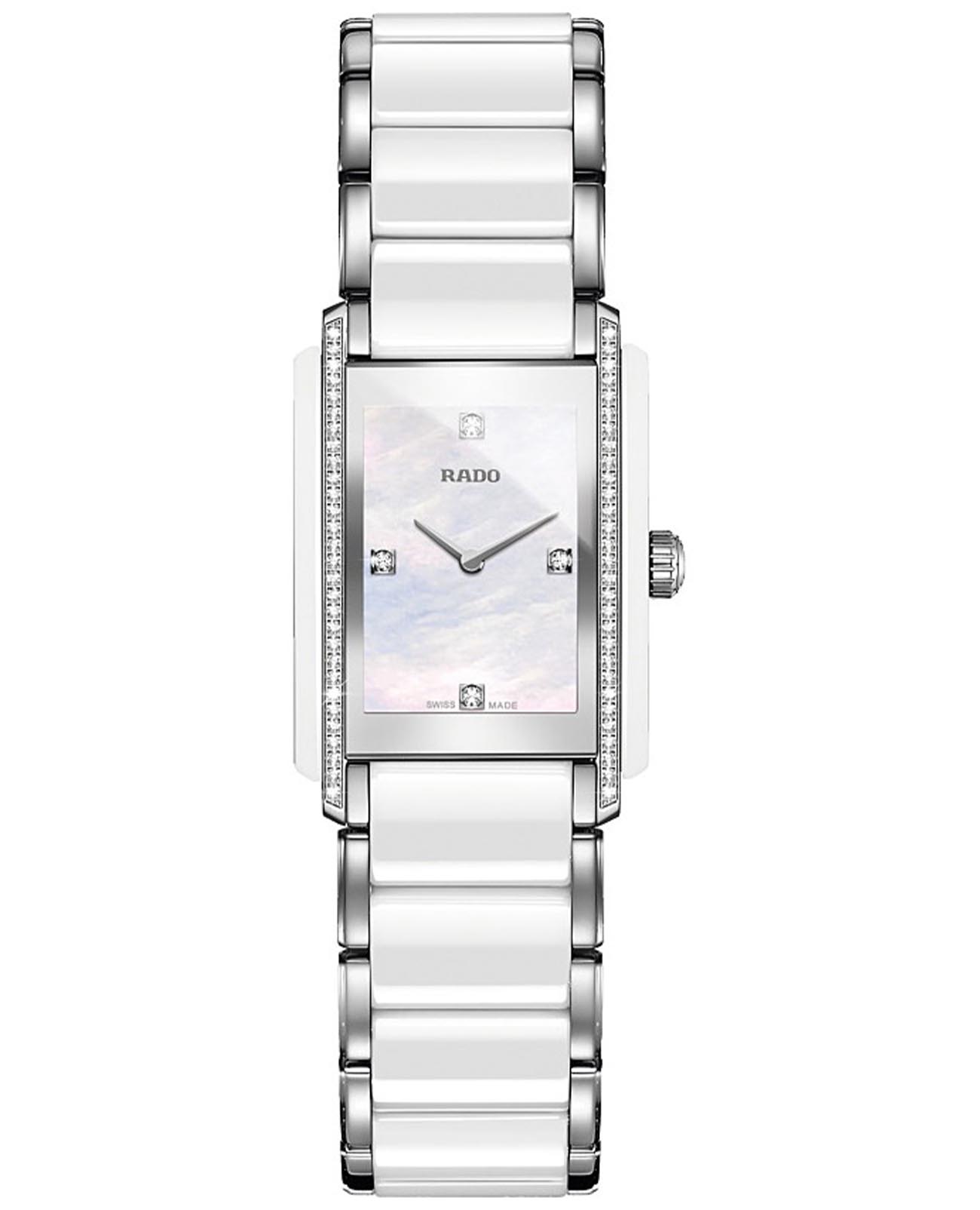 Rado Rado Integral R20215902  R20215902 кварцевые женские часы перламутровый циферблат, браслет сталь + керамические вставки — вид спереди