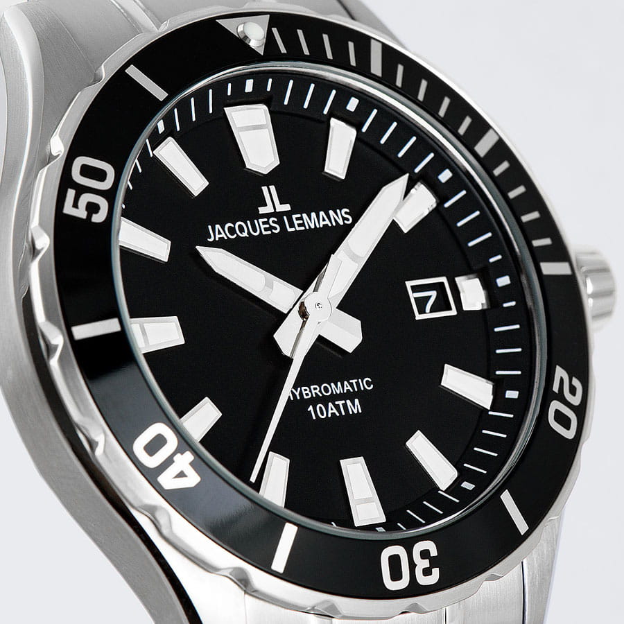 Jacques Lemans Jacques Lemans Hybromatic 1-2131D, hybromatic австрия мужские часы на браслете нержавеющая сталь боковой вид