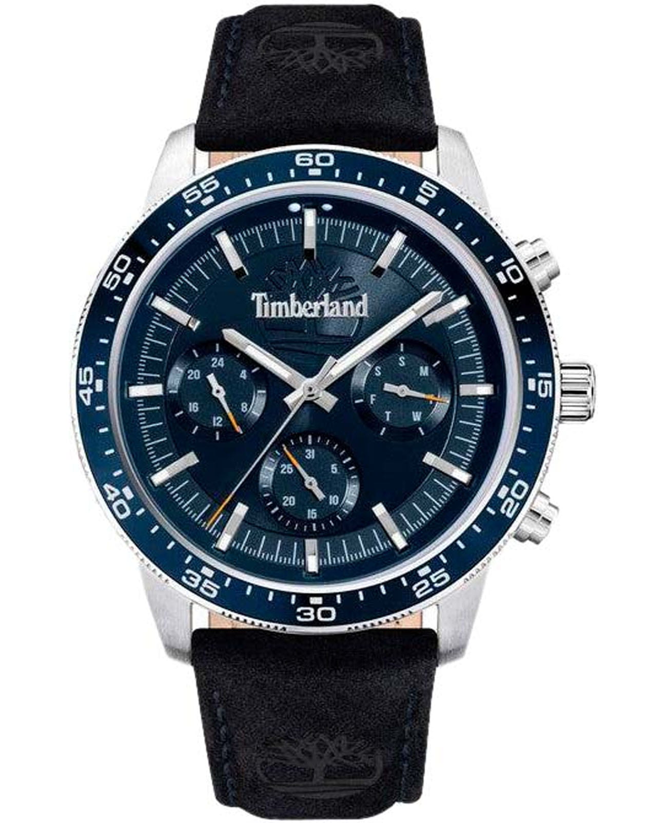 Timberland Timberland Parkman TDWGF0029003  TDWGF0029003 кварцевые мужские часы синий циферблат, браслет кожаный — вид спереди