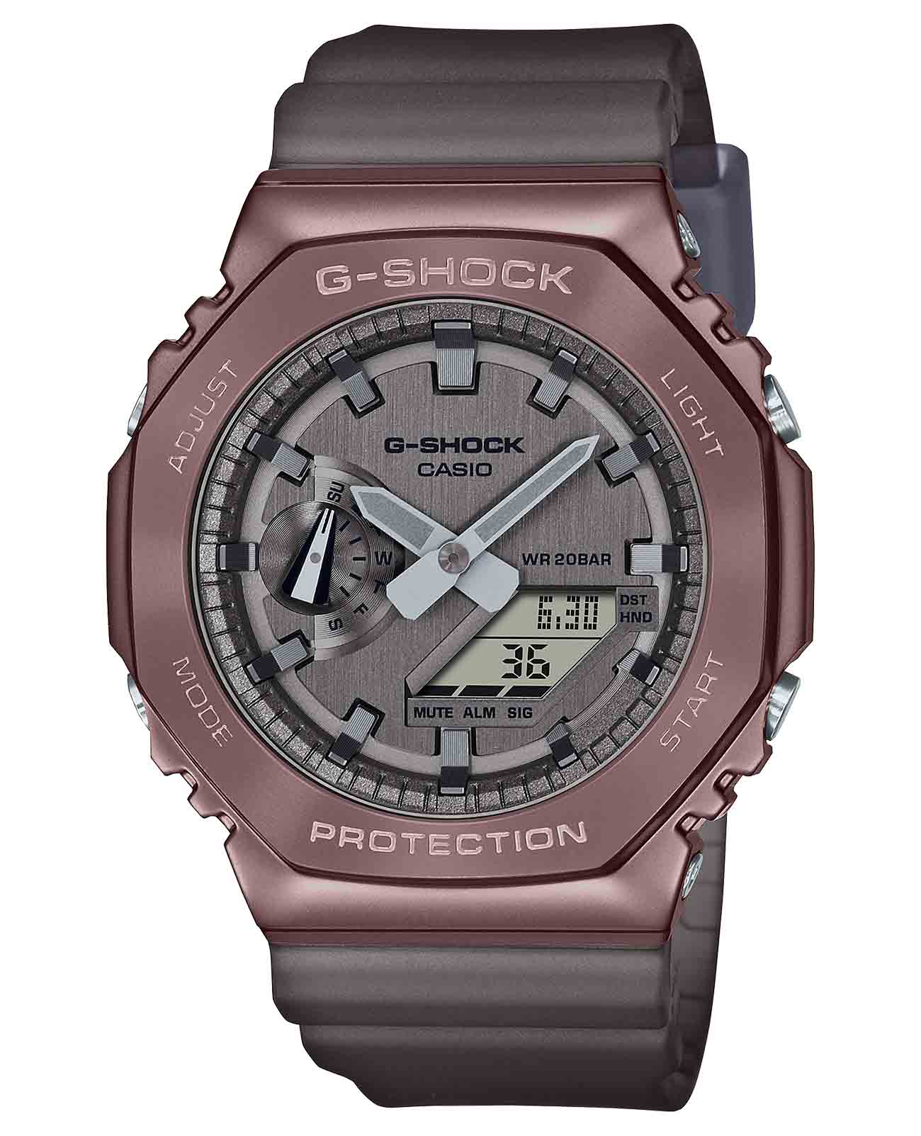 Casio Casio G-Shock GM-2100MF-5ADR (GM-2100MF-5A) GM GM-2100MF-5A электронные мужские часы антрацитовый циферблат, браслет каучук — вид спереди