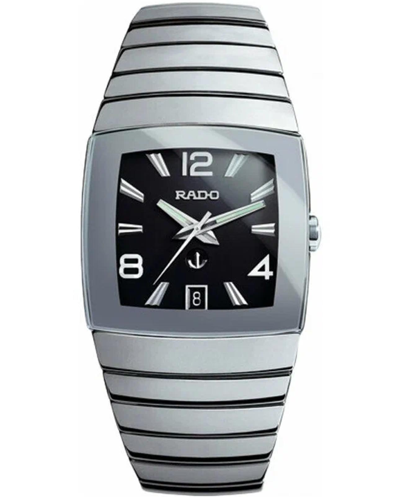 Rado Rado Sintra R13598152  R13598152 кварцевые мужские часы черный циферблат, браслет керамика — вид спереди