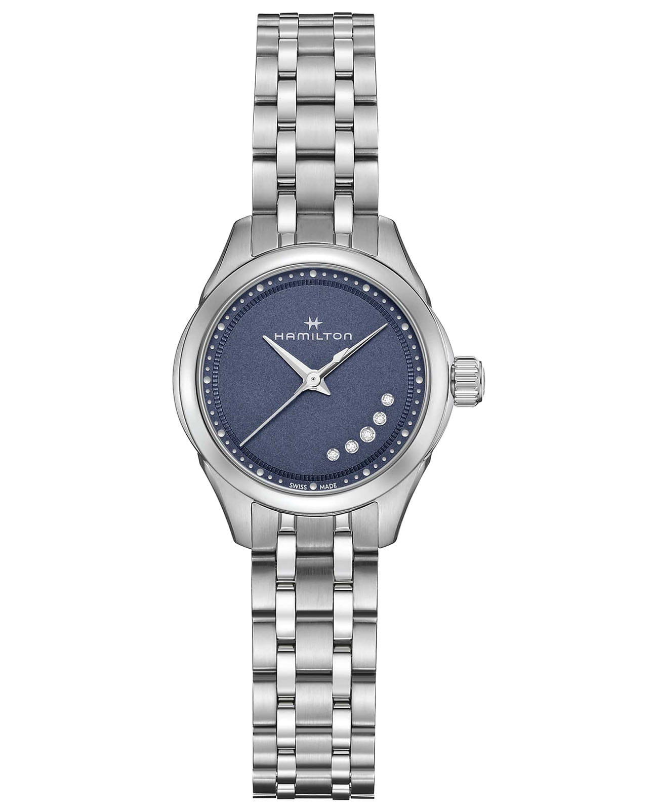 Hamilton Hamilton Jazzmaster Lady Quartz H32111140  H32111140 кварцевые женские часы синий циферблат, браслет нержавеющая сталь — вид спереди