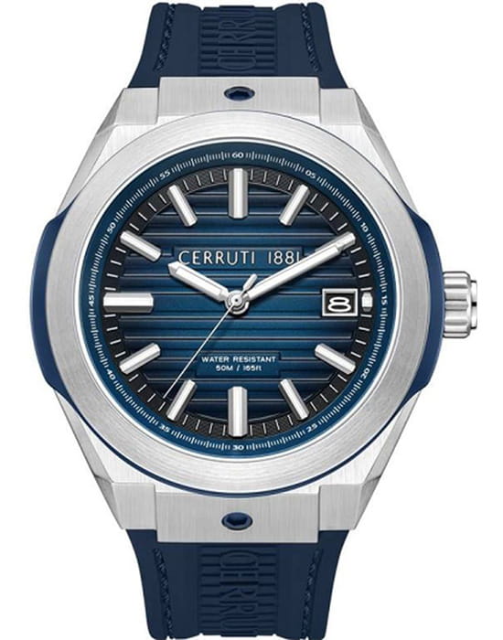 Cerruti 1881 Cerruti 1881 Ruscello CIWGN0042901  CIWGN0042901 кварцевые мужские часы синий циферблат, браслет силикон — вид спереди