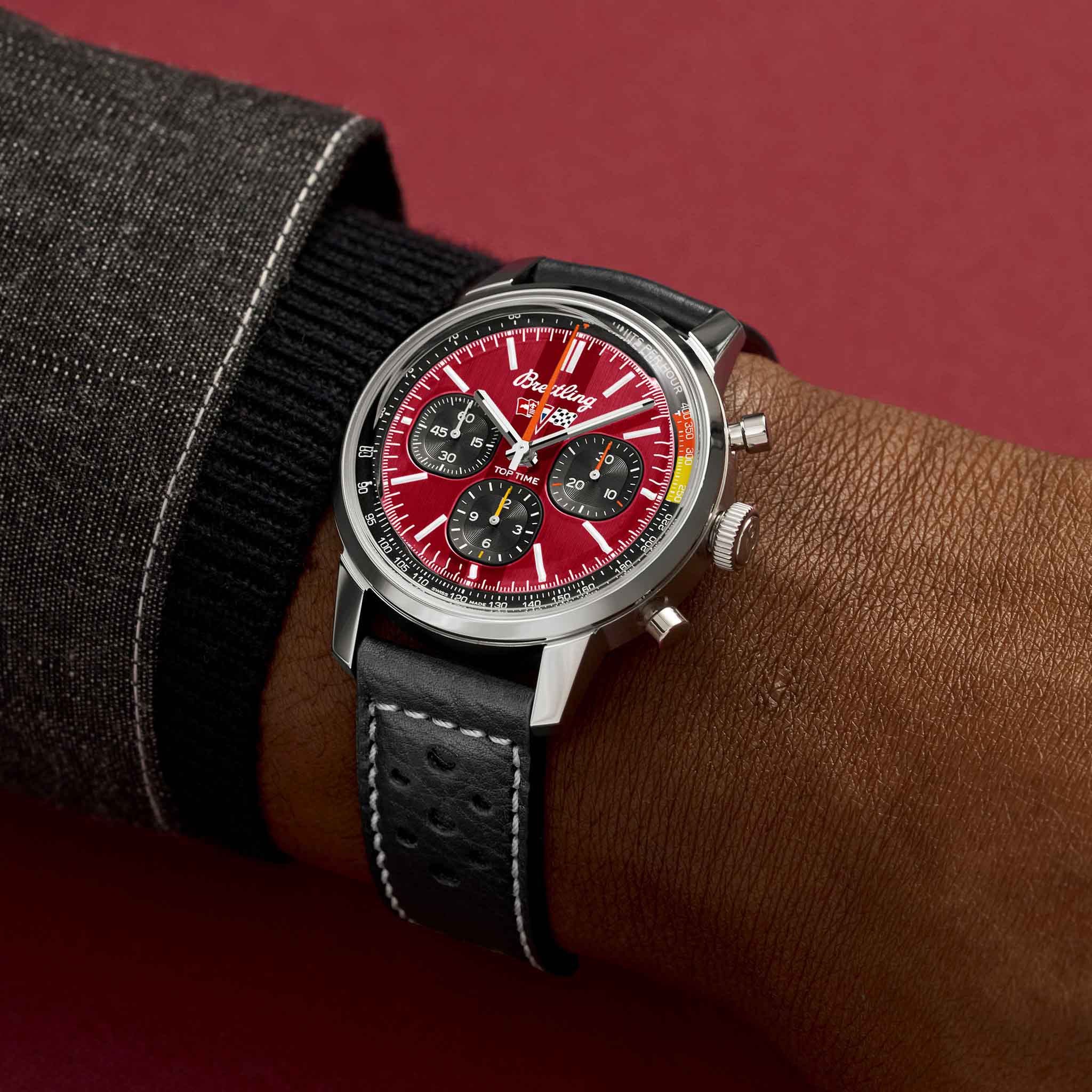 Оригинальные часы Breitling Breitling Top Time B01 Chevrolet Corvette AB01761A1K1X1 механические калибр механизма мануфактурный механизм breitling caliber b01 общий вид