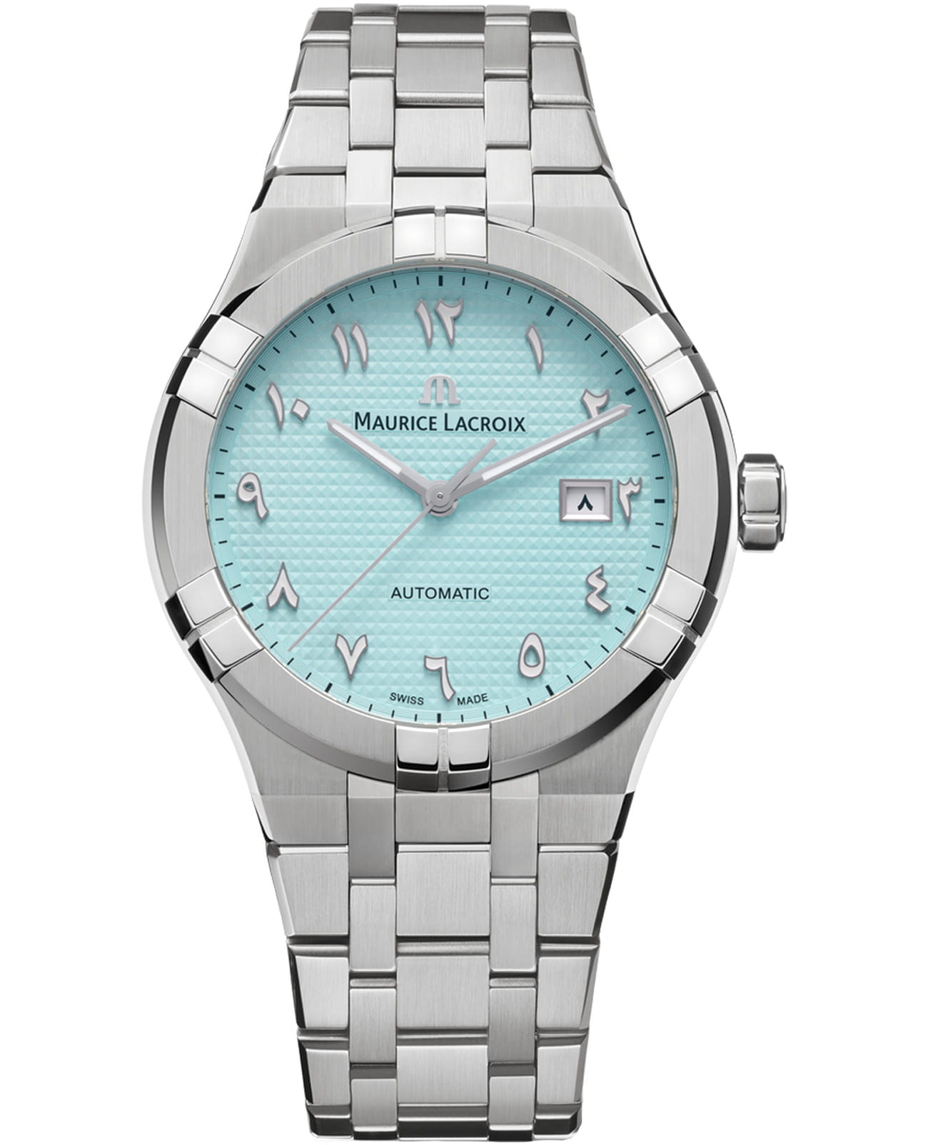 Maurice Lacroix Maurice Lacroix Aikon Automatic Middle East Edition AI6008-SS002-490-1  AI6008-SS002-490-1 механические мужские часы голубой циферблат, браслет нержавеющая сталь — вид спереди