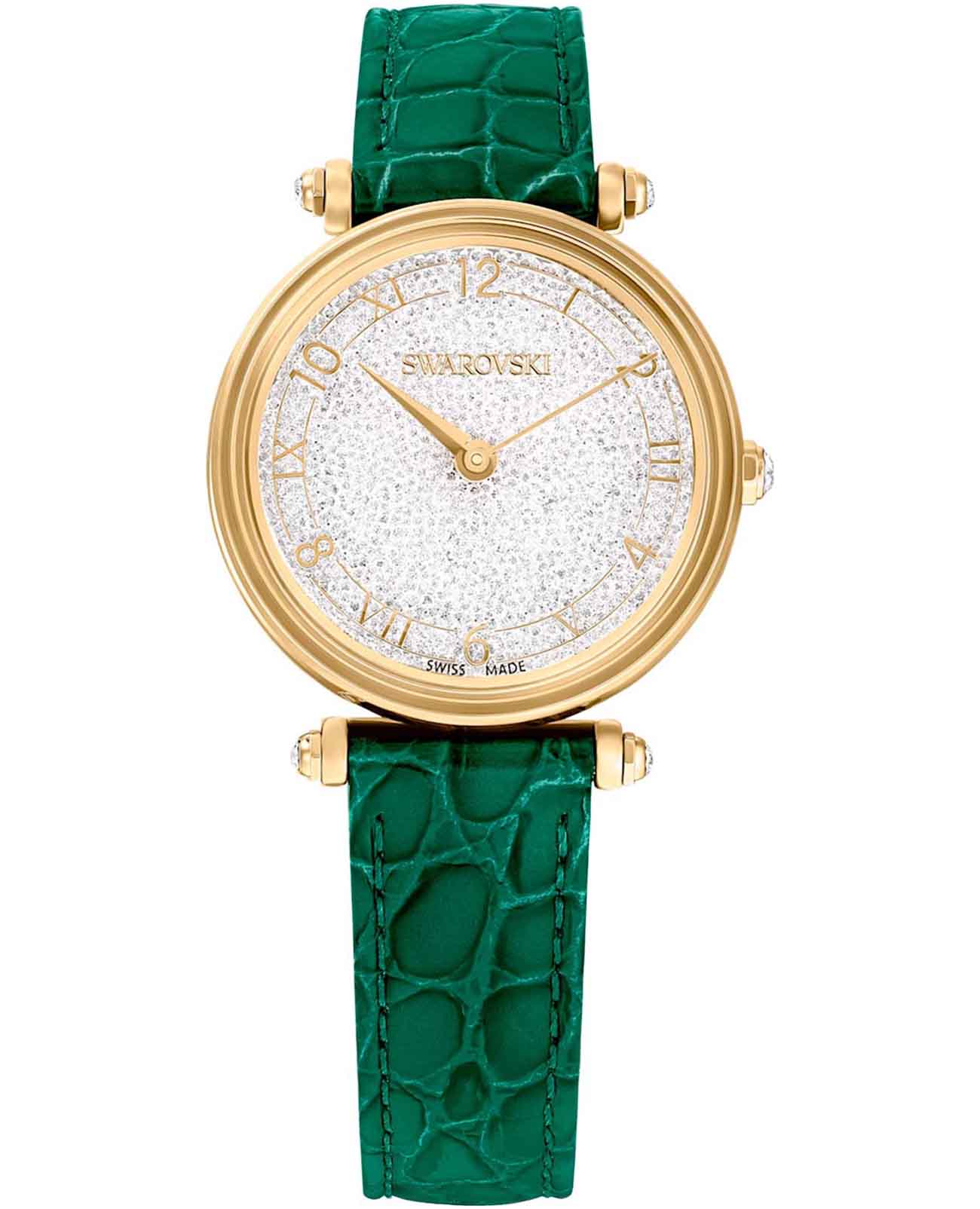 Swarovski Swarovski Crystalline Wonder 5656893  5656893 кварцевые женские часы серебристый циферблат, браслет кожаный — вид спереди