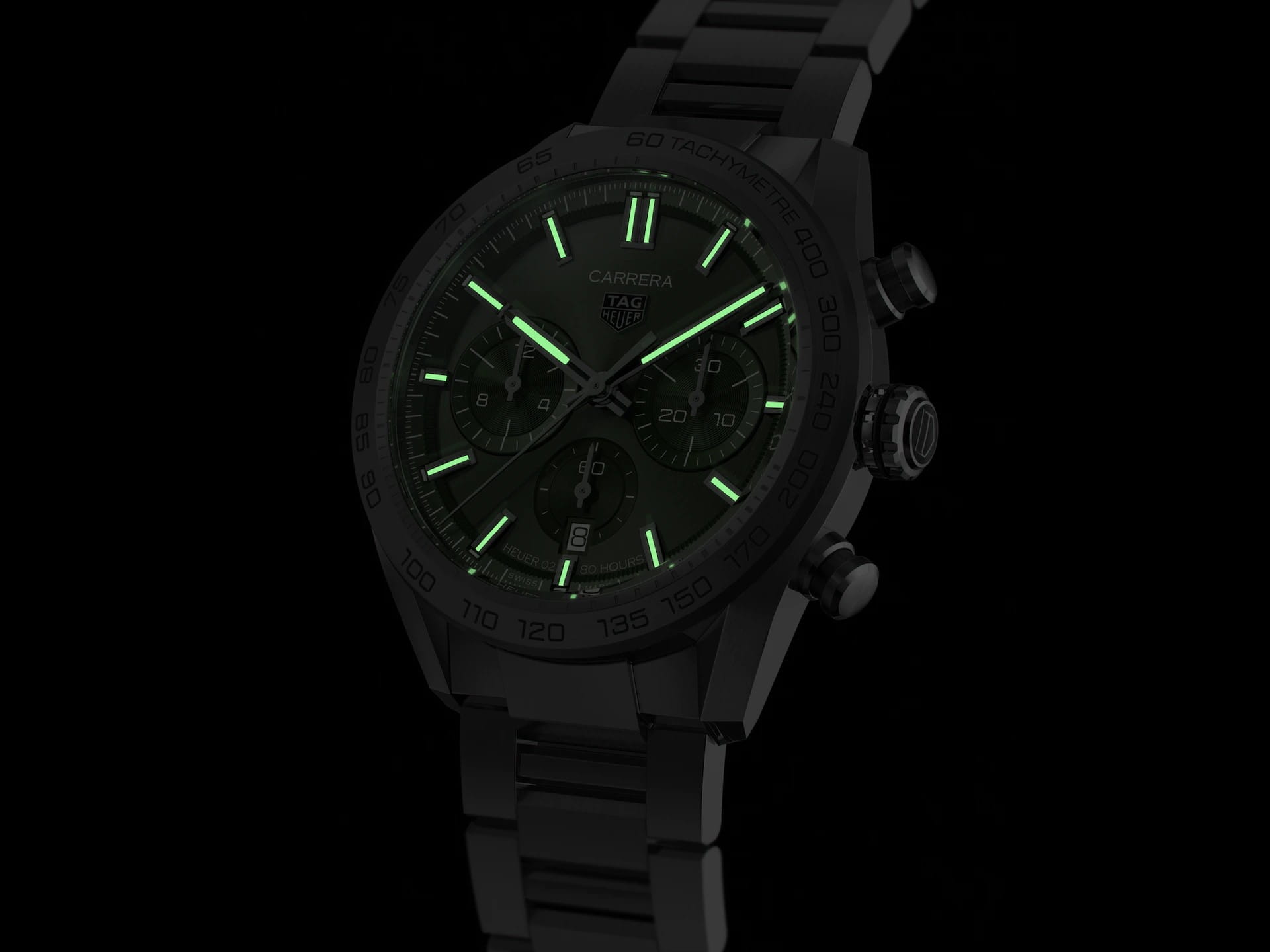 TAG Heuer TAG Heuer Carrera CBN2A10.BA0643 механические мужские часы часы крупный план зеленый циферблата