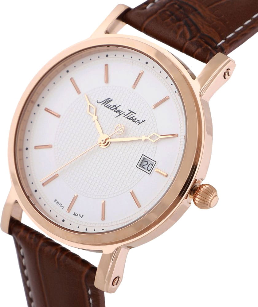 Mathey-Tissot Mathey-Tissot City Leather HB611251PI,  швейцария мужские часы на браслете кожаный боковой вид