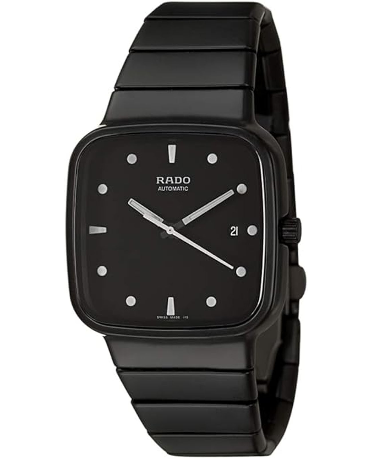 Rado Rado R5.5 R28919152 Automatic R28919152 механические мужские часы черный циферблат, браслет керамика — вид спереди