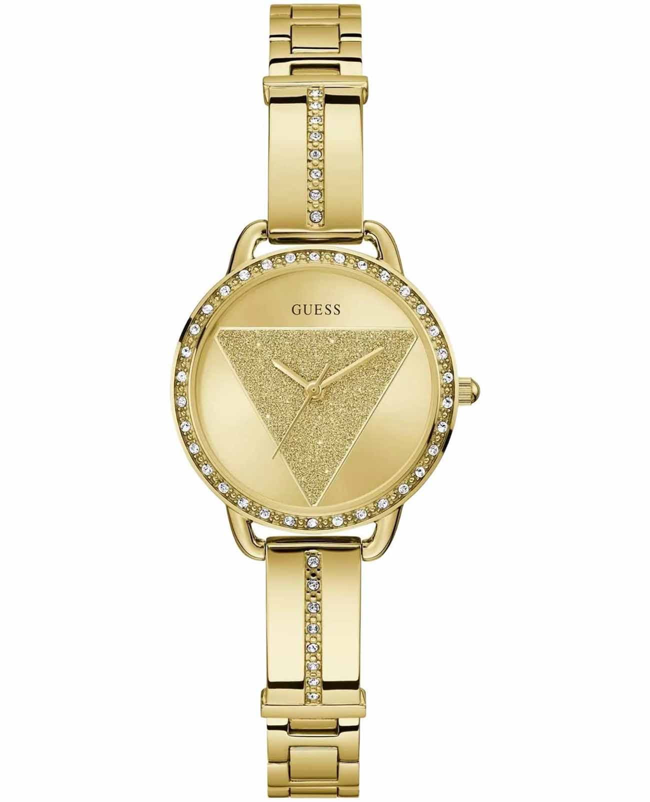 Guess Guess Bejeweled GW0914L2  GW0914L2 кварцевые женские часы золотой циферблат, браслет нержавеющая сталь с ip-покрытием — вид спереди