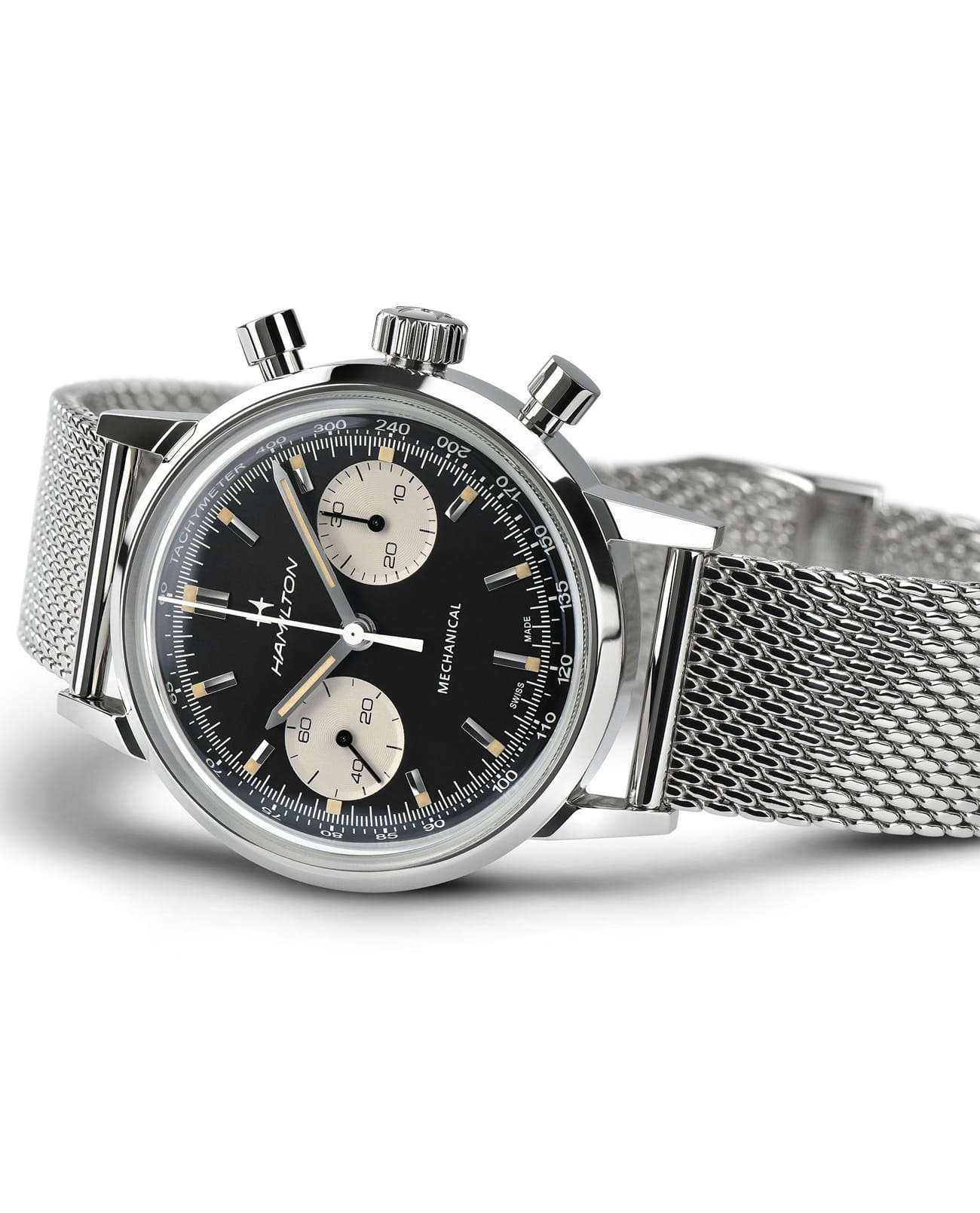 Hamilton Hamilton American Classic Intra-Matic Chronograph H H38429130, american classic швейцария мужские часы на браслете нержавеющая сталь боковой вид