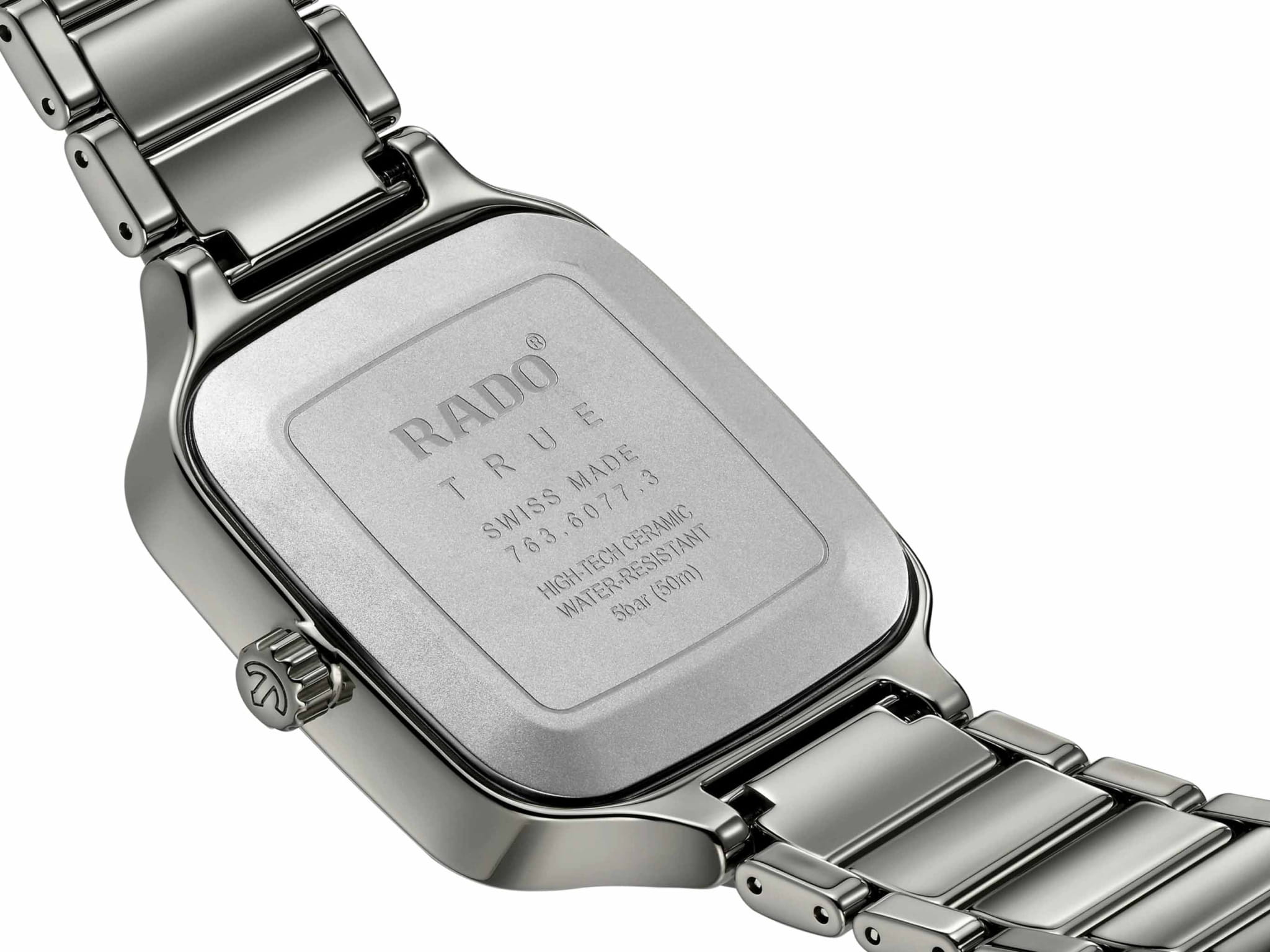 Rado Rado True Square Automatic R27077102, true square швейцария мужские часы на браслете титан + высокотехнологичная плазменная керамика боковой вид
