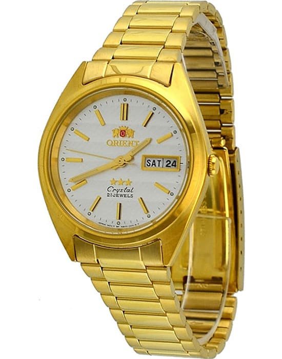 Orient Orient AB0000BW (FAB0000BW)  FAB0000BW механические мужские часы белый циферблат, браслет  — вид спереди