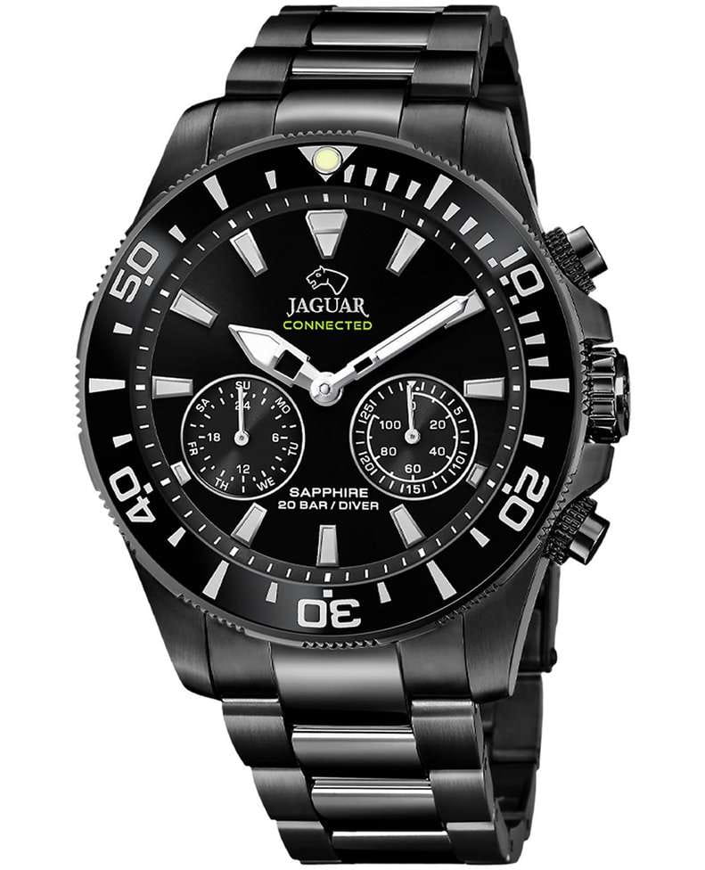 Jaguar Jaguar Connected J929/1  J929/1 кварцевые мужские часы черный циферблат, браслет нержавеющая сталь с pvd-покрытием — вид спереди