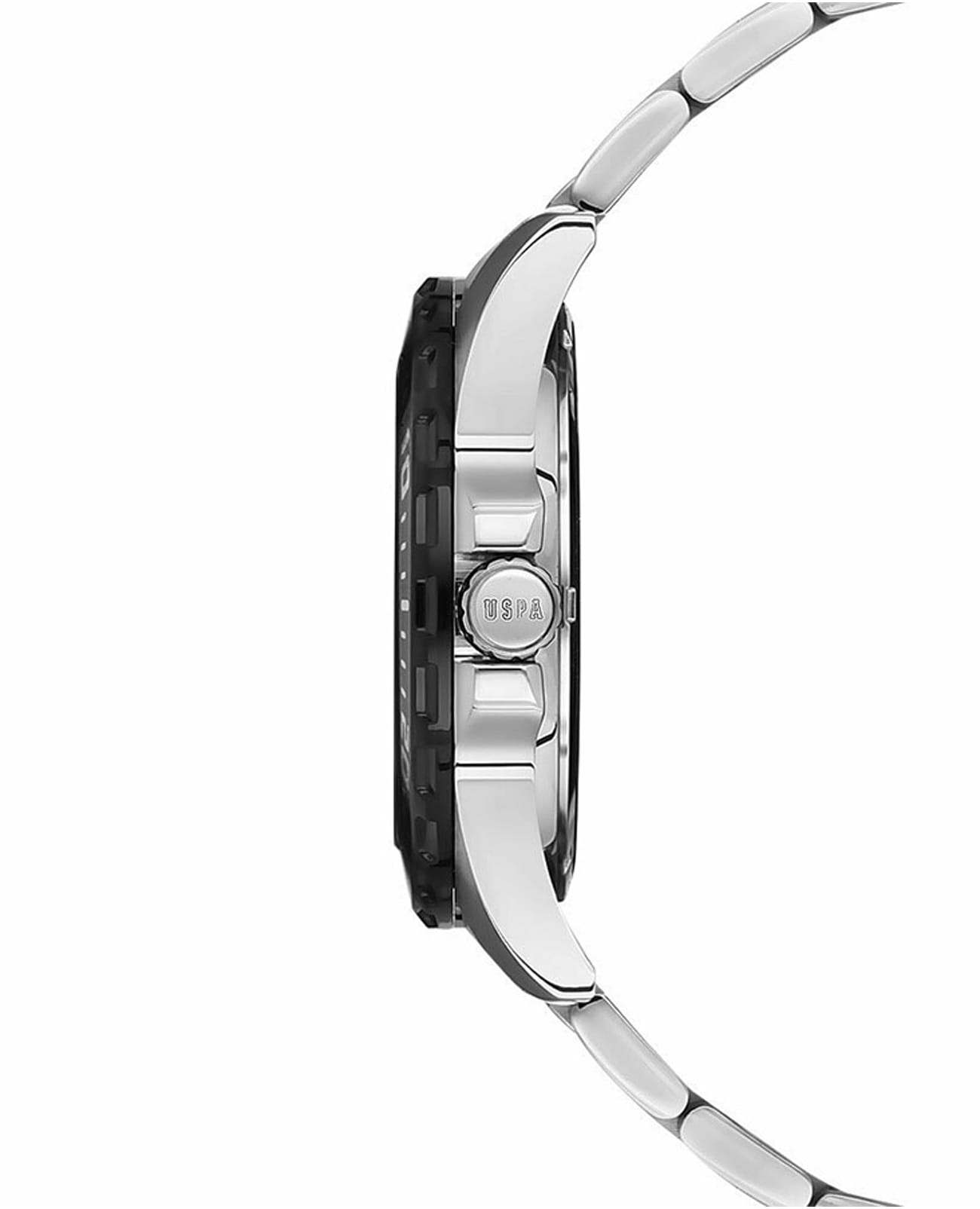 U.S. Polo Assn. U.S. Polo Assn. Crossing USPA1041-08,  сша мужские часы на браслете нержавеющая сталь боковой вид