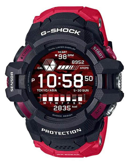 Casio Casio G-Shock GSW-H1000-1A4 Premium GSW-H1000-1A4 электронные мужские часы  циферблат, браслет пластик — вид спереди