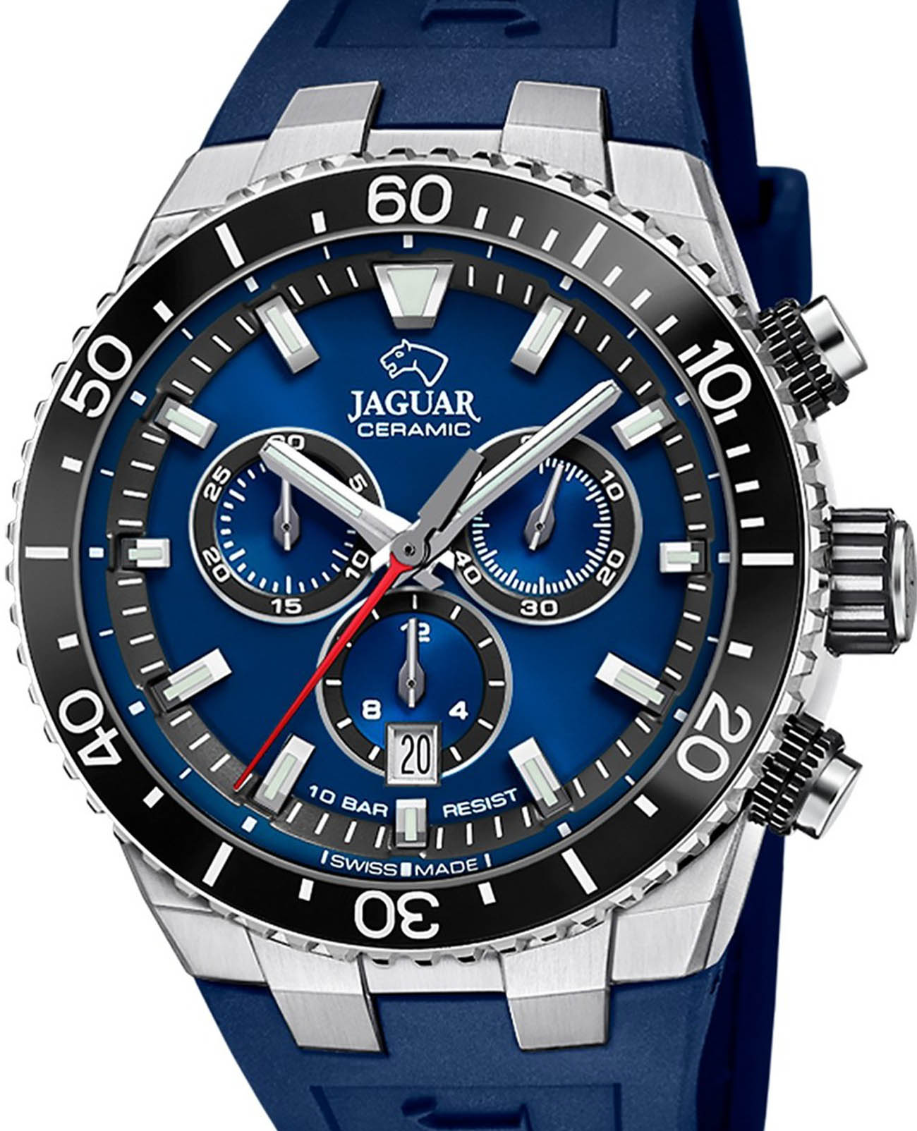 Jaguar Jaguar Ceramic J1021/1,  швейцария мужские часы на браслете каучук боковой вид