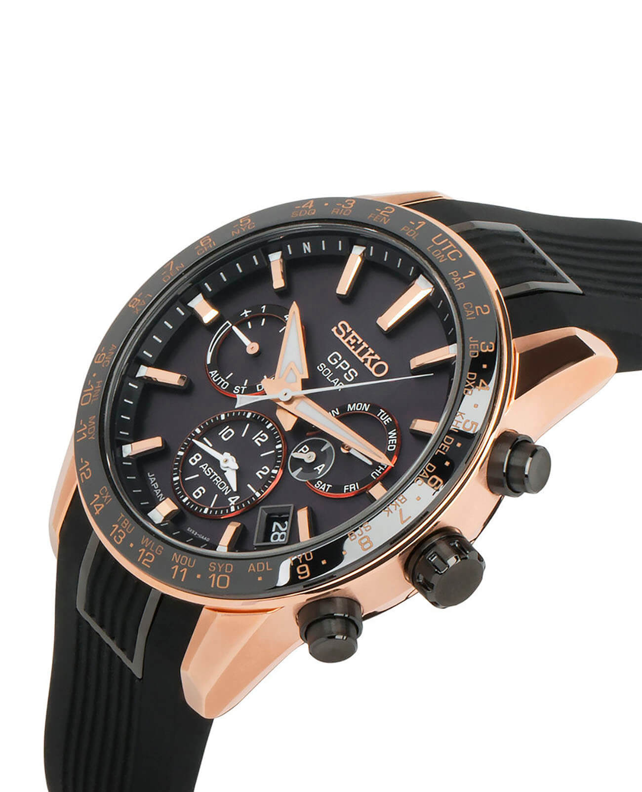 Seiko Seiko Astron GPS Solar SSH006J1 , наручные мужские часы фото под углом