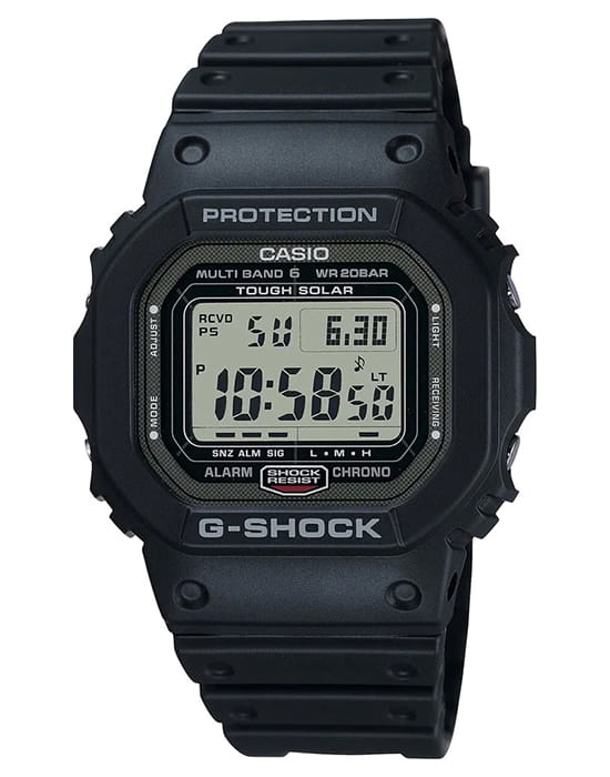 Casio Casio G-Shock GW-5000U-1E  GW-5000U-1E электронные мужские часы черный циферблат, браслет полимер — вид спереди