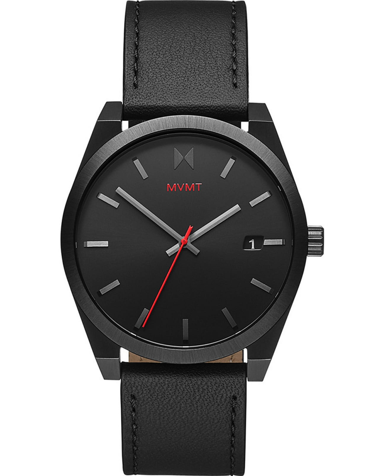 MVMT MVMT Element 28000106-D  28000106-D кварцевые мужские часы черный циферблат, браслет кожаный — вид спереди