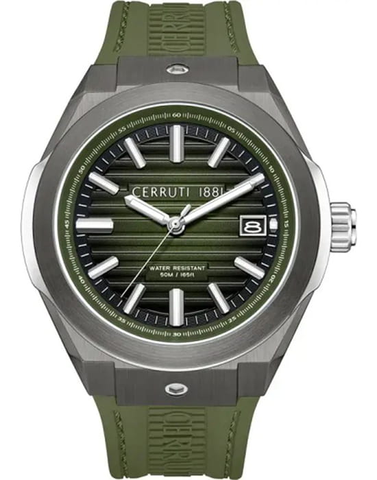 Cerruti 1881 Cerruti 1881 Ruscello CIWGN0042902  CIWGN0042902 кварцевые мужские часы зеленый циферблат, браслет силикон — вид спереди