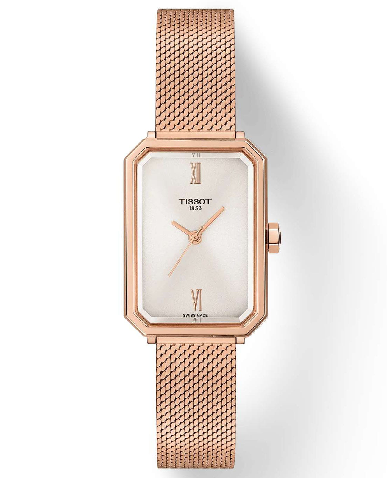 Tissot Tissot SRV 30mm T160.110.33.033.00 SRV T1601103303300 кварцевые женские часы серебристый циферблат, браслет нержавеющая сталь с pvd-покрытием — вид спереди