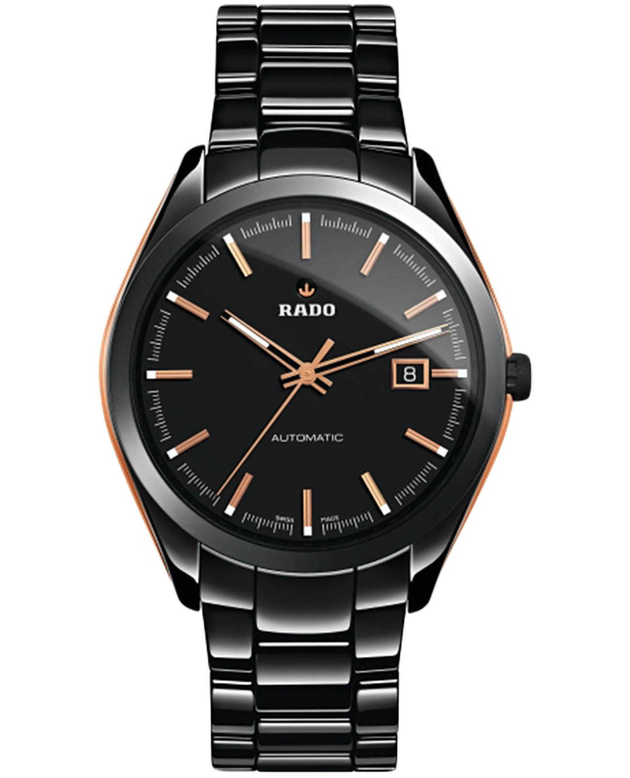 Rado Rado Hyperchrome R32291152 Automatic R32291152 механические мужские часы черный циферблат, браслет керамика — вид спереди
